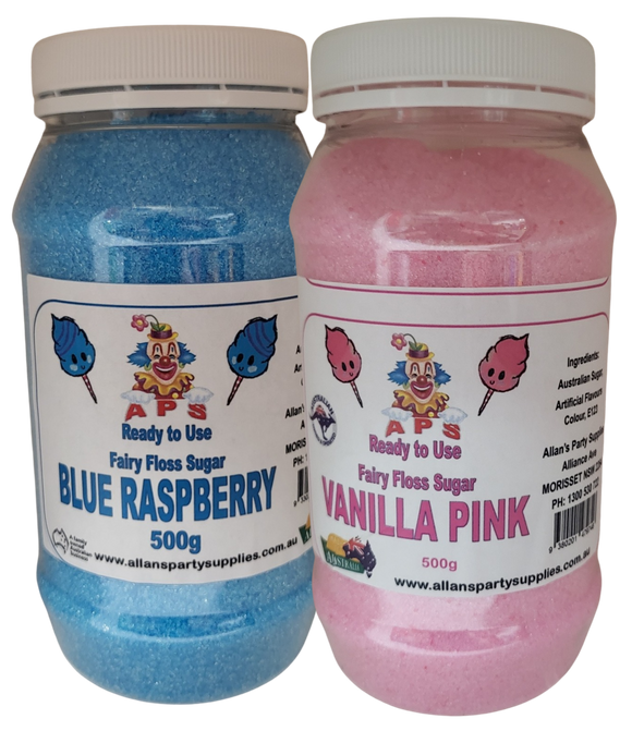 #2 APS, Premium Fairy Floss Sugar Ready to Use, 2 x 500g Jars,