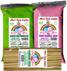 #3 APS, Fairy Floss  Sugar 2 x 1kg Plus 100 STICKS Free Delivery