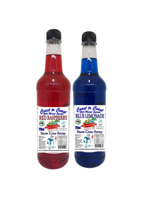 Coast to Coast Gold Medal Syrups, 2 X 750ml Snow Cone Syrups