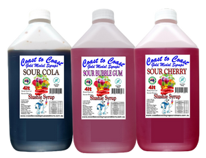 #3s Coast to Coast Gold Medal Syrups, Sour, 3x4ltr, Premium Sour Slushie Syrups