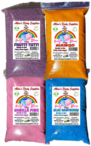 #3 APS, Express Post Pack Fairy Floss Sugar Pre Mixed, 4 x 1kg 200 Serves 4 Flavours