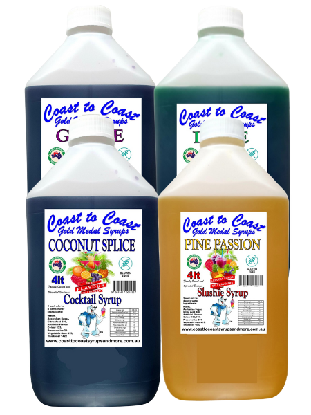 #3 Coast to Coast Gold Medal Syrups, 4x4ltr, Premium Slushie Syrups