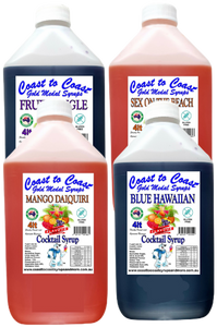 #4 Coast to Coast Gold Medal Syrups, 4x4ltr, Premium Cocktail Syrups, Slushie Syrups