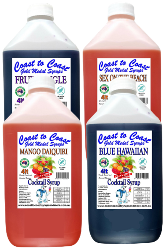 #4 Coast to Coast Gold Medal Syrups, 4x4ltr, Premium Cocktail Syrups, Slushie Syrups