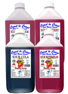 #3s Coast to Coast Gold Medal Syrups, Sour 4x4ltr, Premium Sour Slushie Syrups