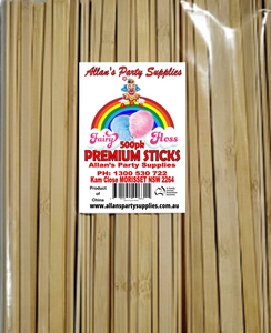 500pk Premium Eco Friendly Bamboo Fairy Floss Sticks, Cotton Candy Sticks 250mm