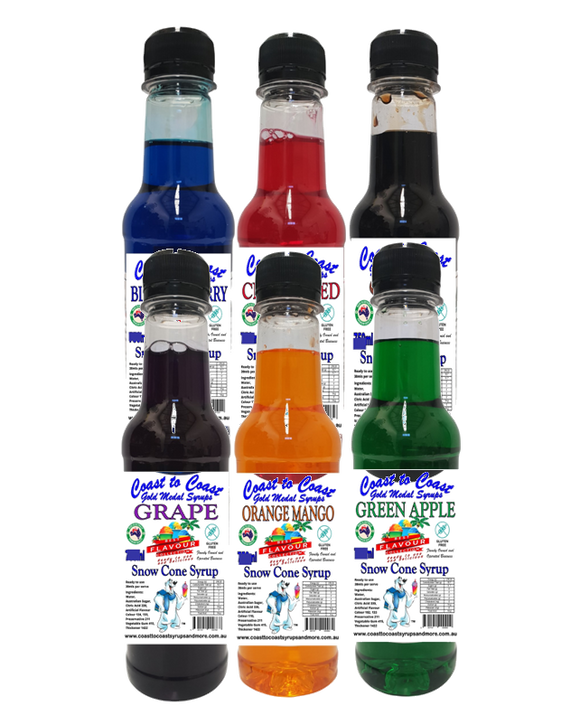 #1 Coast to Coast Gold Medal Syrups 6 x 250ml Snow Cone Syrup