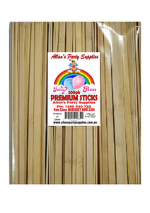 200pk Premium Eco Friendly Bamboo Fairy Floss Sticks, 250mm