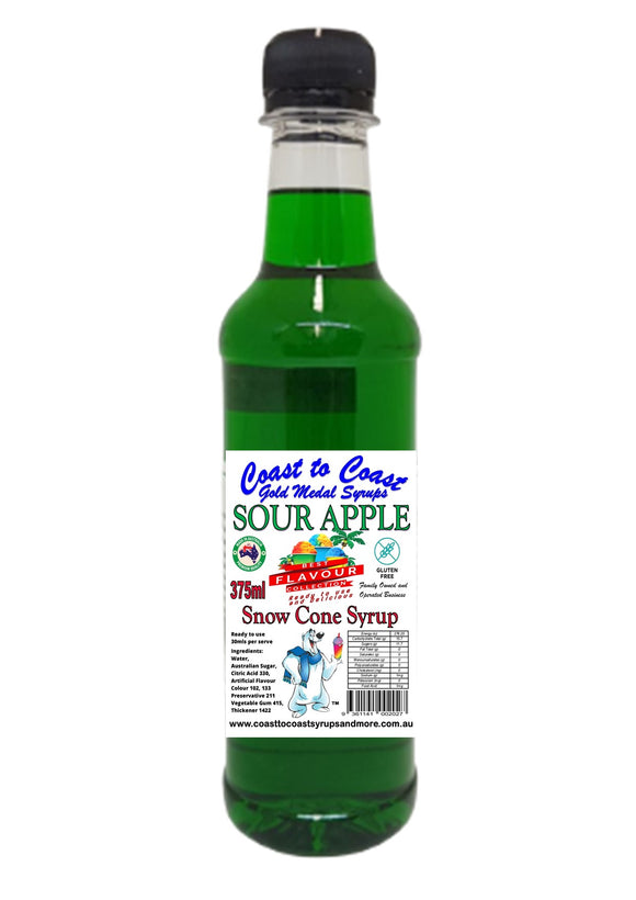 *New Sour Range, Coast to Coast Gold Medal Syrups, 375ml Premium Sour Snow Cone Syrup