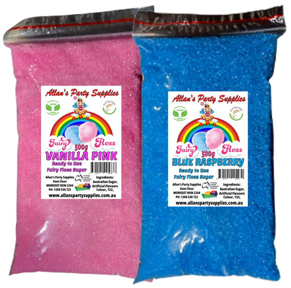 #2 APS, Fairy Floss Sugar Ready to Use, 2 x 500g Assorted Flavours, Fairy Floss Machine