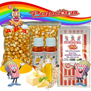 #3 APS, 2 x 8oz Cinema Quality Popcorn Kit, Premium Corn, Butter Salt ,Oil, Popcorn bags