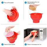 High Quality Microwave Popcorn Bowl Bucket Silicone DIY Popcorn Maker with Lid