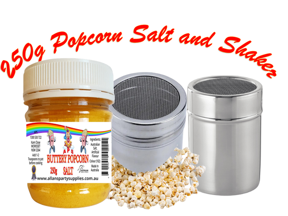 #1 APS, 250g Butter Popcorn Salt, with Stainless Steel Salt Shaker, Cinema Quality Popcorn Salt,