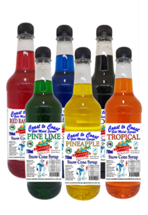 #3 Coast to Coast Gold Medal Syrups, Snow Cone Syrup  6 x 750 ml Assorted Flavours