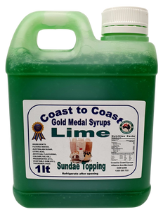 Gold Medal Lime Flavoured Milkshake Syrup, 1L Thickshake, Sundae, Topping